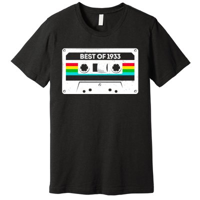 Best Of 1933 Retro 90th Birthday Mixtape Premium T-Shirt