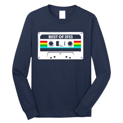 Best Of 1933 Retro 90th Birthday Mixtape Long Sleeve Shirt