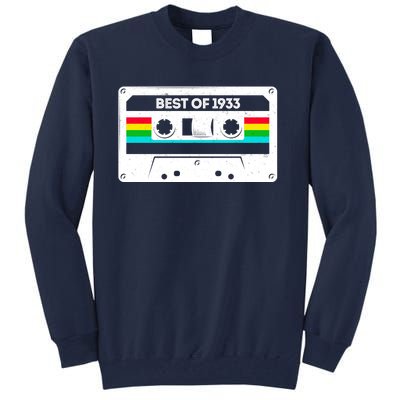 Best Of 1933 Retro 90th Birthday Mixtape Tall Sweatshirt