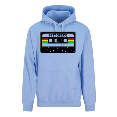 Best Of 1933 Retro 90th Birthday Mixtape Unisex Surf Hoodie