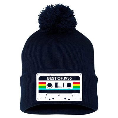 Best Of 1953 Retro 70th Birthday Mixtape Pom Pom 12in Knit Beanie