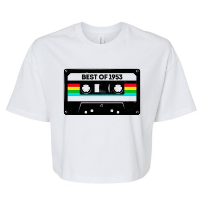 Best Of 1953 Retro 70th Birthday Mixtape Bella+Canvas Jersey Crop Tee