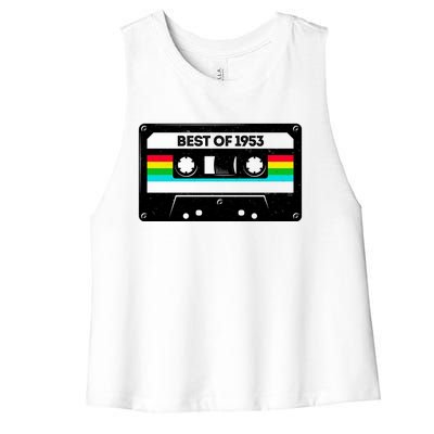 Best Of 1953 Retro 70th Birthday Mixtape Women's Racerback Cropped Tank