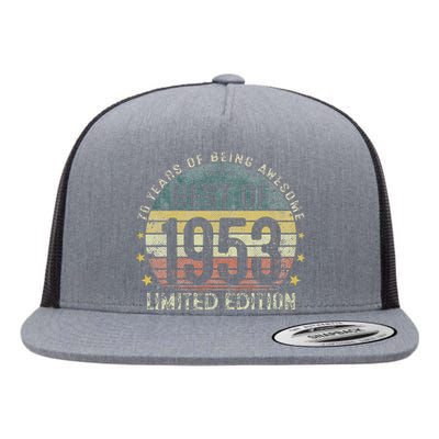 Best Of 1953 70 Years Old 70th Birthday Gifts For Flat Bill Trucker Hat