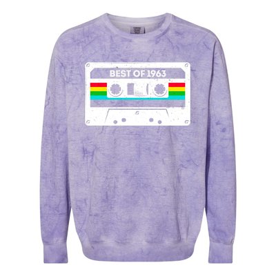 Best Of 1963 Retro 60th Birthday Mixtape Colorblast Crewneck Sweatshirt