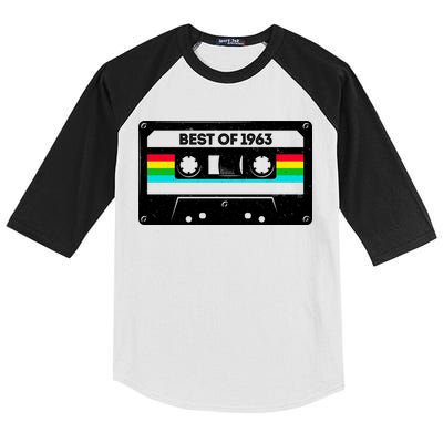 Best Of 1963 Retro 60th Birthday Mixtape Kids Colorblock Raglan Jersey