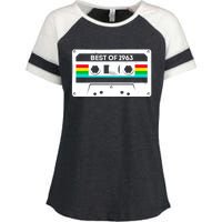 Best Of 1963 Retro 60th Birthday Mixtape Enza Ladies Jersey Colorblock Tee