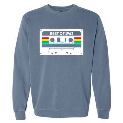 Best Of 1963 Retro 60th Birthday Mixtape Garment-Dyed Sweatshirt