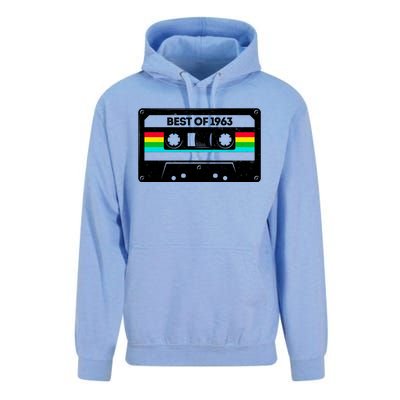 Best Of 1963 Retro 60th Birthday Mixtape Unisex Surf Hoodie