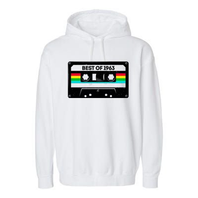 Best Of 1963 Retro 60th Birthday Mixtape Garment-Dyed Fleece Hoodie