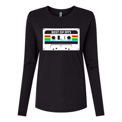 Best Of 1973 Retro 50th Birthday Mixtape Womens Cotton Relaxed Long Sleeve T-Shirt