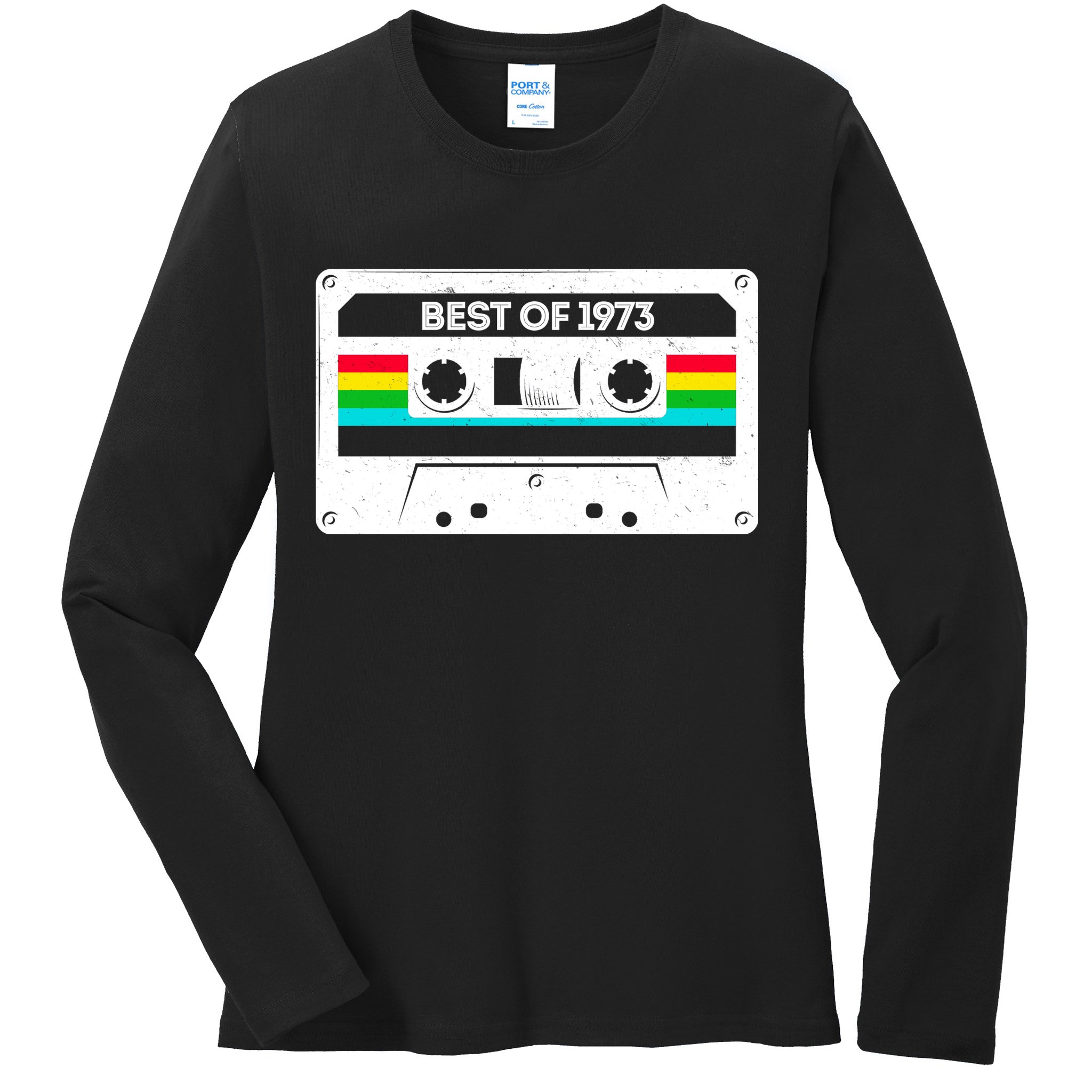 Best Of 1973 Retro 50th Birthday Mixtape Ladies Long Sleeve Shirt