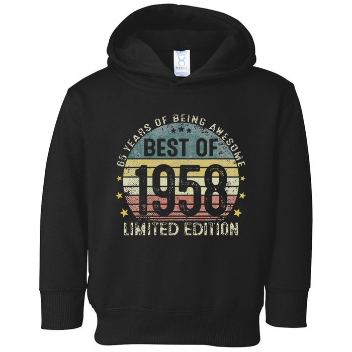 Best Of 1958 65 Years Old 65th Birthday Gifts For Cute Toddler Hoodie