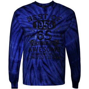 Best Of 1958 65 Years Old Gifts 65th Birthday Gift For Tie-Dye Long Sleeve Shirt