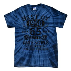 Best Of 1958 65 Years Old Gifts 65th Birthday Gift For Tie-Dye T-Shirt