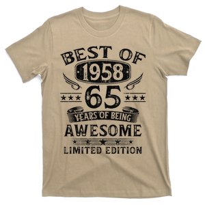 Best Of 1958 65 Years Old Gifts 65th Birthday Gift For T-Shirt