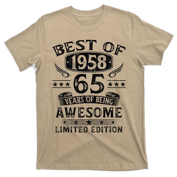 Best Of 1958 65 Years Old Gifts 65th Birthday Gift For T-Shirt