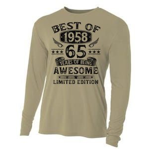 Best Of 1958 65 Years Old Gifts 65th Birthday Gift For Cooling Performance Long Sleeve Crew