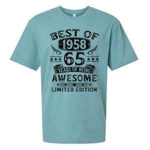 Best Of 1958 65 Years Old Gifts 65th Birthday Gift For Sueded Cloud Jersey T-Shirt