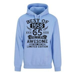 Best Of 1958 65 Years Old Gifts 65th Birthday Gift For Unisex Surf Hoodie