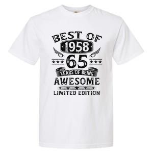 Best Of 1958 65 Years Old Gifts 65th Birthday Gift For Garment-Dyed Heavyweight T-Shirt