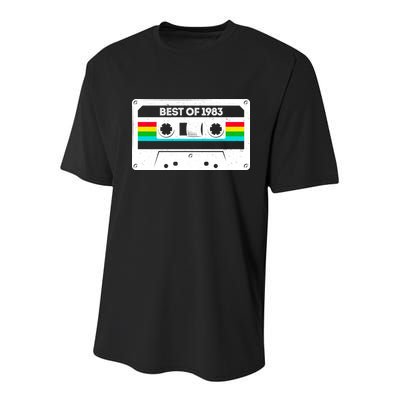 Best Of 1983 Retro 40th Birthday Mixtape Youth Performance Sprint T-Shirt
