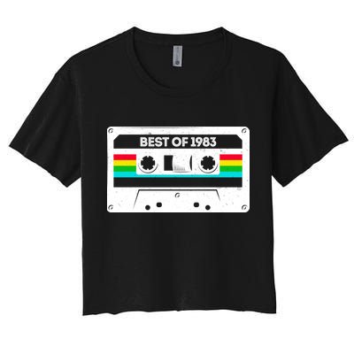 Best Of 1983 Retro 40th Birthday Mixtape Crop Top