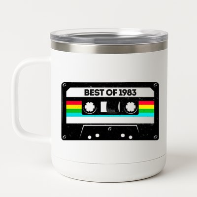 Best Of 1983 Retro 40th Birthday Mixtape 12 oz Stainless Steel Tumbler Cup