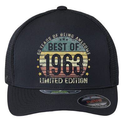 Best Of 1963 60 Years Old 60th Birthday Gifts For Flexfit Unipanel Trucker Cap