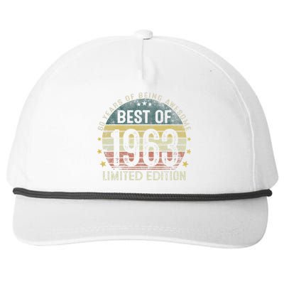 Best Of 1963 60 Years Old 60th Birthday Gifts For Snapback Five-Panel Rope Hat