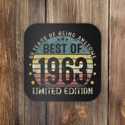 Best Of 1963 60 Years Old 60th Birthday Gifts For Coaster