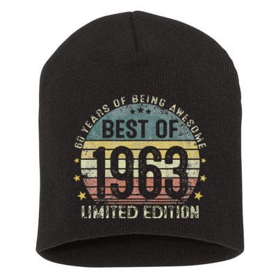 Best Of 1963 60 Years Old 60th Birthday Gifts For Short Acrylic Beanie