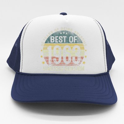 Best Of 1963 60 Years Old 60th Birthday Gifts For Trucker Hat