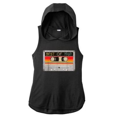 Best Of 1969 54th Birthday Gift Cassette Tape Vintage Ladies PosiCharge Tri-Blend Wicking Draft Hoodie Tank