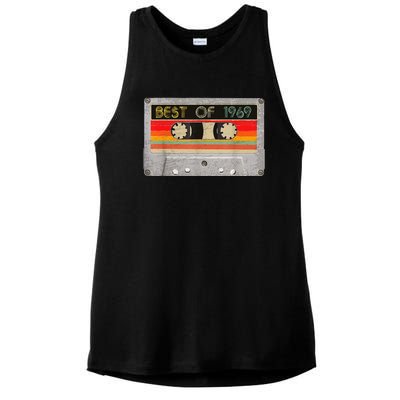 Best Of 1969 54th Birthday Gift Cassette Tape Vintage Ladies PosiCharge Tri-Blend Wicking Tank