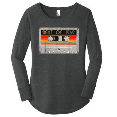 Best Of 1969 54th Birthday Gift Cassette Tape Vintage Women's Perfect Tri Tunic Long Sleeve Shirt