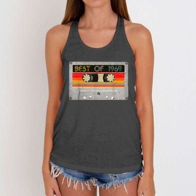 Best Of 1969 54th Birthday Gift Cassette Tape Vintage Women's Knotted Racerback Tank