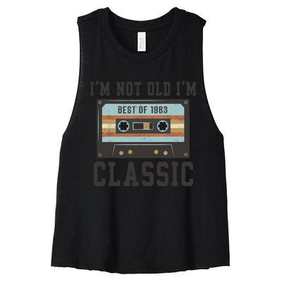 Best Of 1983 40th Birthday Gifts BDay 40 Birthday Women's Racerback Cropped Tank