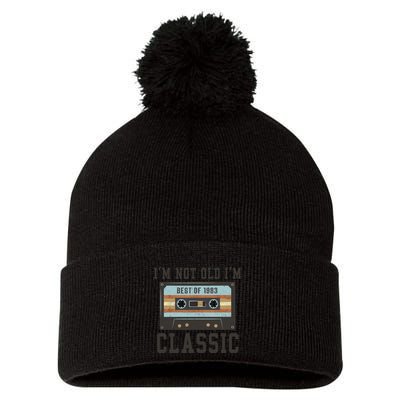 Best Of 1983 40th Birthday Gifts BDay 40 Birthday Pom Pom 12in Knit Beanie