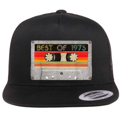 Best Of 1975 48th Birthday Gift Cassette Tape Vintage Flat Bill Trucker Hat
