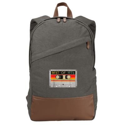 Best Of 1975 48th Birthday Gift Cassette Tape Vintage Cotton Canvas Backpack