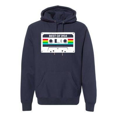 Best Of 1924 Retro 100th Birthday Mixtape Premium Hoodie