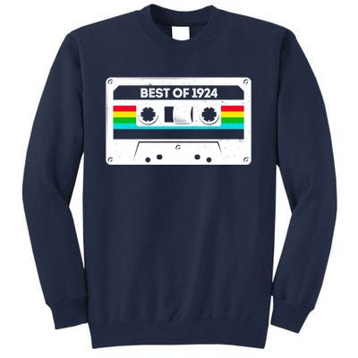 Best Of 1924 Retro 100th Birthday Mixtape Tall Sweatshirt