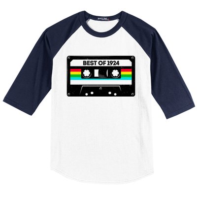 Best Of 1924 Retro 100th Birthday Mixtape Baseball Sleeve Shirt