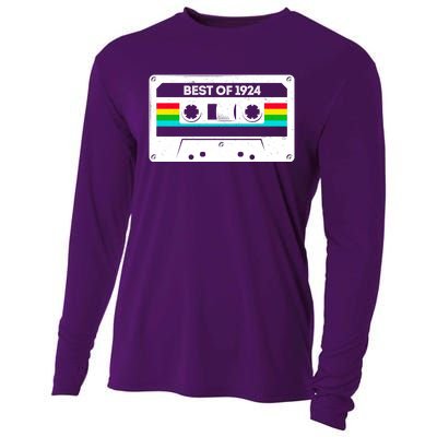 Best Of 1924 Retro 100th Birthday Mixtape Cooling Performance Long Sleeve Crew