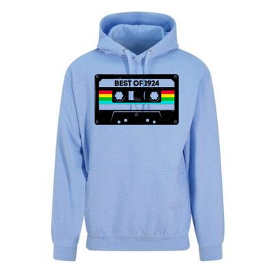 Best Of 1924 Retro 100th Birthday Mixtape Unisex Surf Hoodie