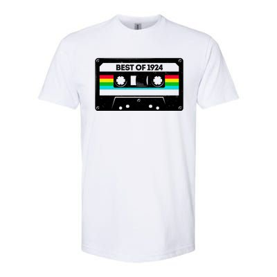 Best Of 1924 Retro 100th Birthday Mixtape Softstyle® CVC T-Shirt