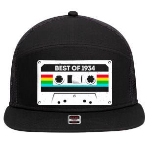 Best Of 1934 Retro 90th Birthday Mixtape 7 Panel Mesh Trucker Snapback Hat