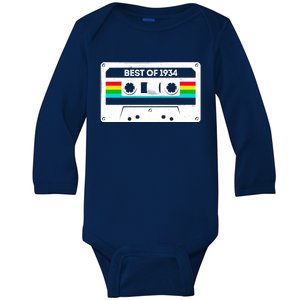 Best Of 1934 Retro 90th Birthday Mixtape Baby Long Sleeve Bodysuit