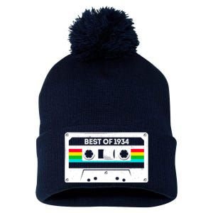 Best Of 1934 Retro 90th Birthday Mixtape Pom Pom 12in Knit Beanie